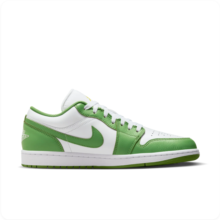 Air Jordan 1 Low White Chlorophyll Yellow Strike side view 2
