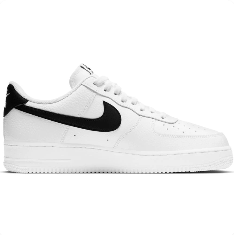Nike Air Force 1 07 White Black side view