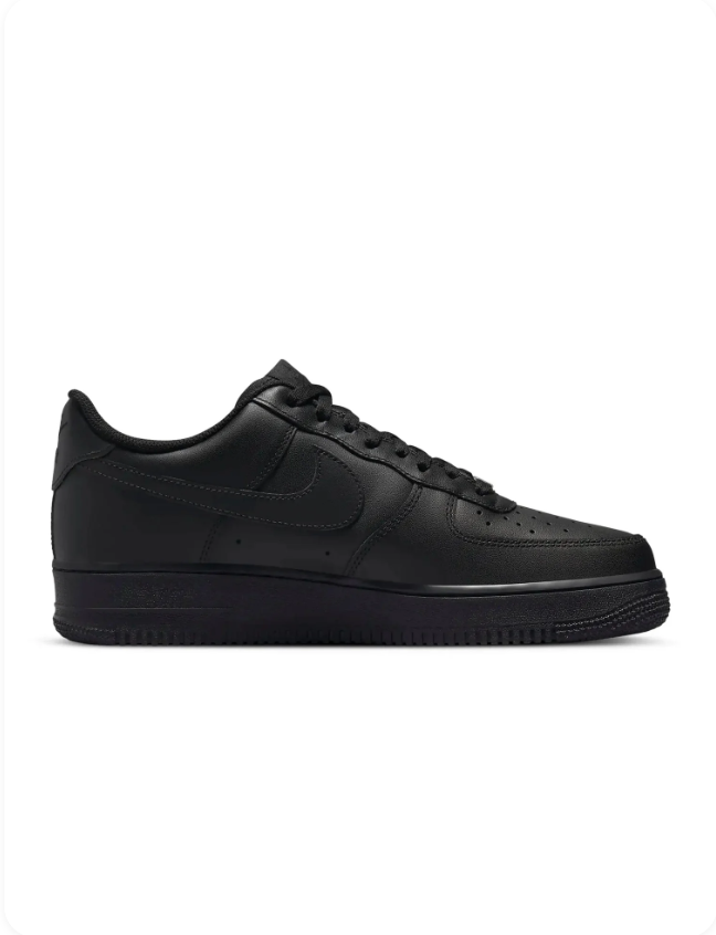 Nike Air Force 1 07 Triple Black side view 1