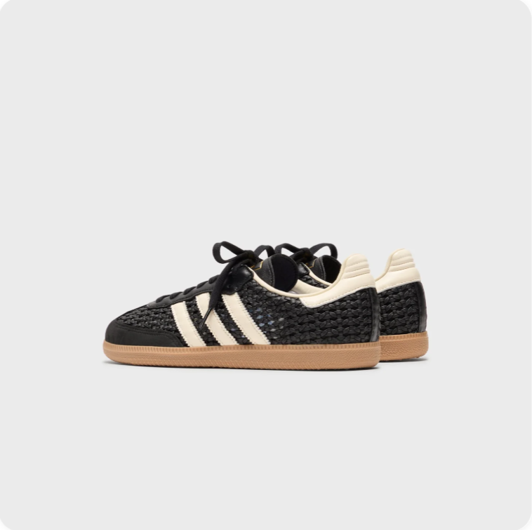 Adidas Samba Woven – Black / Cream / Gum