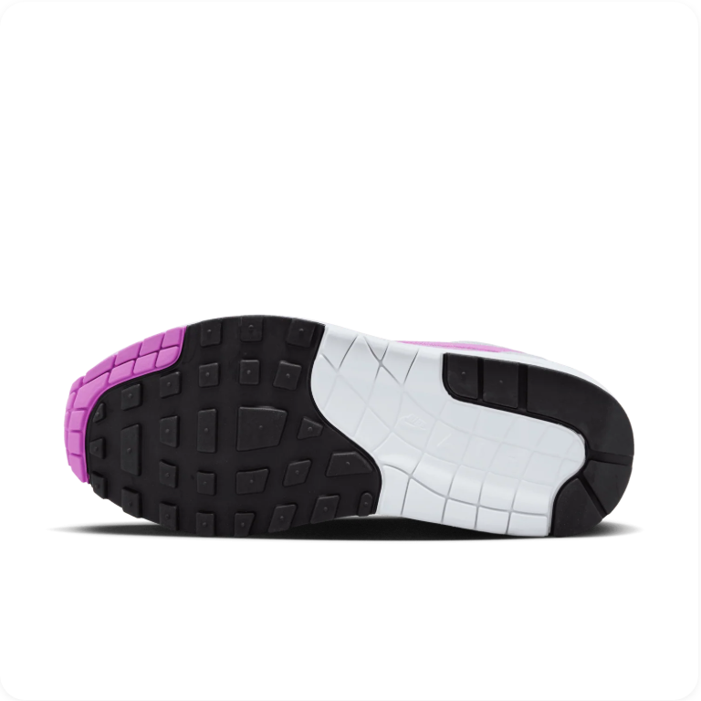 Nike Air Max 1 – White / Fuchsia Dream / Neutral Grey