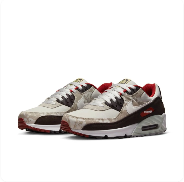 Nike Air Max 90 SE – Dark Espresso / Desert Camo / University Red