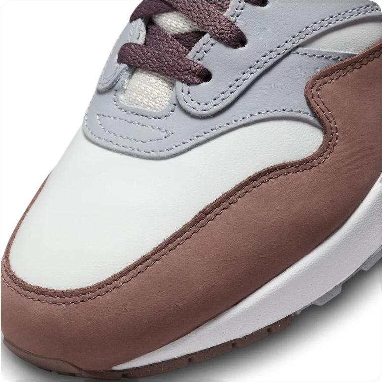 Nike Air Max 1 – Light Silver / Smoky Mauve / Chocolate Brown