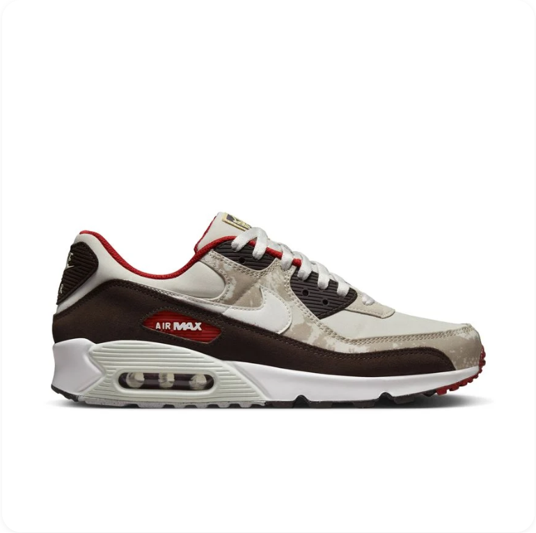 Nike Air Max 90 SE – Dark Espresso / Desert Camo / University Red