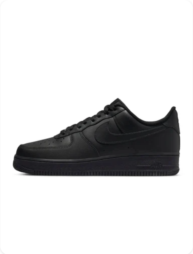 Nike Air Force 1 07 Triple Black side view 2