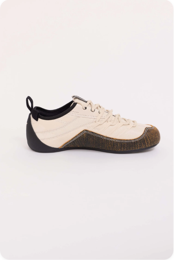 Cream Olive Cork Wrap Low Sneaker side view 1