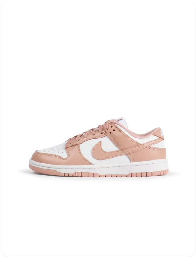 Nike Dunk Low – White / Rose Whisper (Pink Oxford)