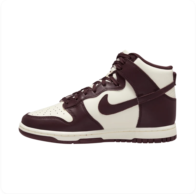 Nike Dunk High Sail Dark Chocolate Plum Eclipse side view 1