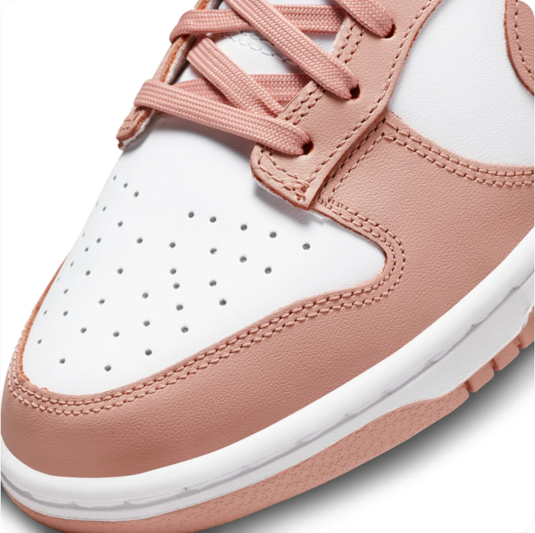 Nike Dunk Low – White / Rose Whisper (Pink Oxford)