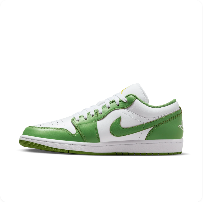 Air Jordan 1 Low White Chlorophyll Yellow Strike side view 1