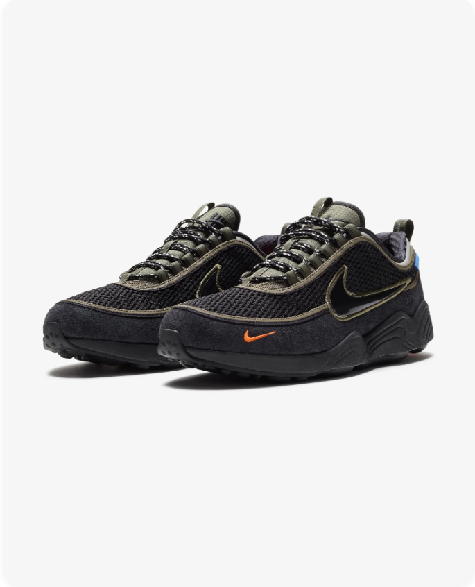 Nike Air Zoom Spiridon Ultra Black Olive Orange pair view