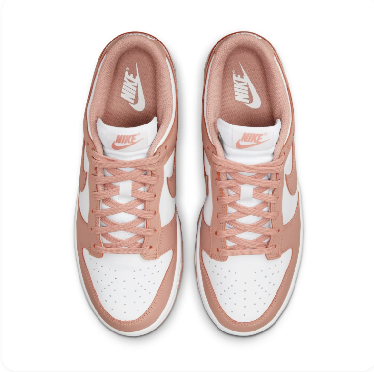 Nike Dunk Low – White / Rose Whisper (Pink Oxford)